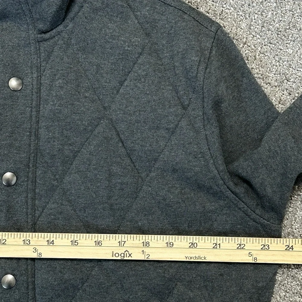 Banana Republic Quilted‎ Full-Zip Sweatshirt Jacket -Men's LARGE-Charcoal Grey